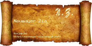 Neumayer Zia névjegykártya